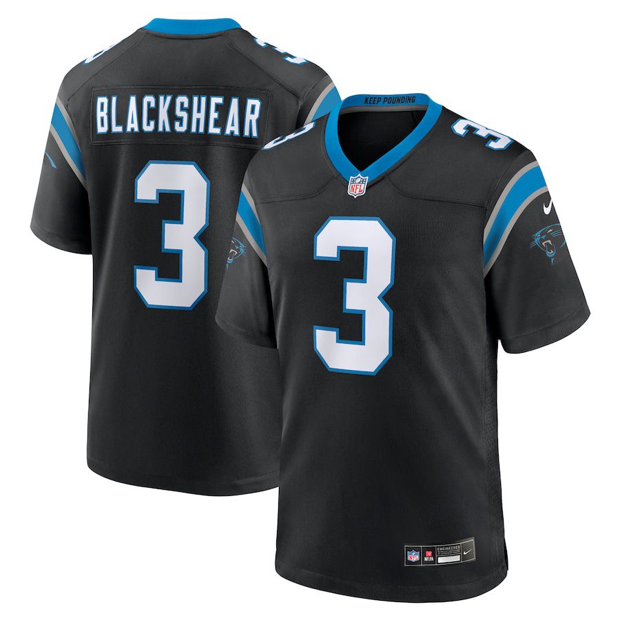 Men Carolina Panthers 3 Raheem Blackshear Nike Black Team Game NFL Jersey